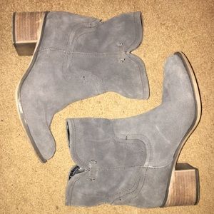 Franco Sarto Grey Suede Booties 9.5